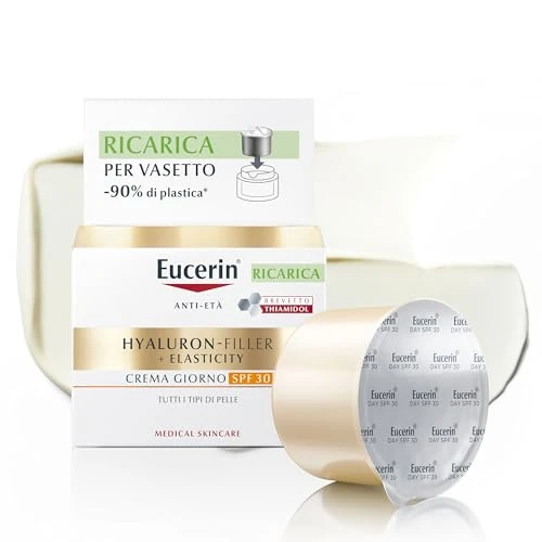 Offerta a tempo: Eucerin Hyaluron-Filler + Elasticity Refill Crema Giorno SPF 30 50 ml, Ricarica di crema viso antimacchie e antirughe con Acido Ialuronico elasticizzante e Thiamidol per tutti i tipi di pelle - 16% da 23.79 € a 19.99 €