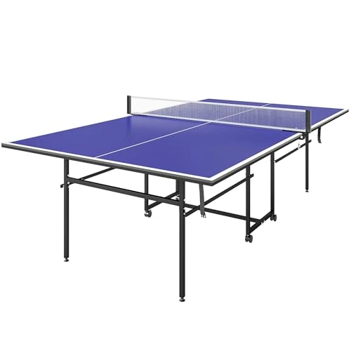 Offerta a tempo: SPORTNOW Tavolo Ping Pong Pieghevole Salvaspazio per Interni Rete Blu - 0.00% da 224.95 € a 224.95 €