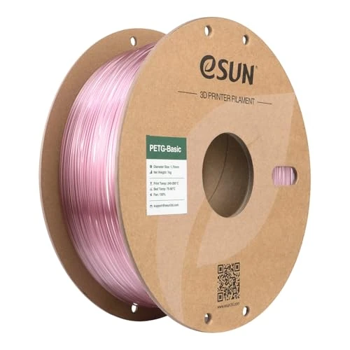 Limited-time offer: eSUN PETG Filament 1.75mm, High Toughness PETG Filament, 1KG Spool (2.2 LBS) 3D Printing Filament for 3D Printers,Translucent Light Pink from 11.54 £ to 10.41 £ (save 10%)