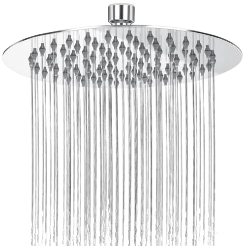 Offerta a tempo: VINATO Soffione Doccia Rotondo 8 Pollici a Pioggia,Docce Fisso Rotondo,Grande Testa Doccia Tonda,Rotazione 360° per Installazione Facile Senza Attrezzi - 15% da 29.99 € a 25.64 €