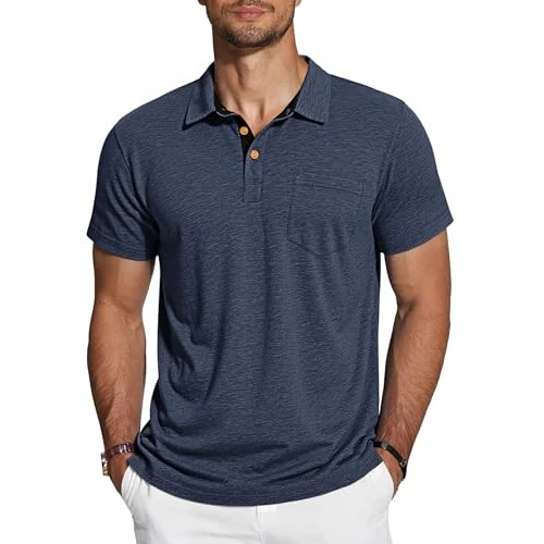 Offerta a tempo: TARAINYA Polo Uomo Cotone Maniche Corte con Tasca Polo Shirt Estivo Blu Navy XXL - 17% da 22.98 € a 18.99 €