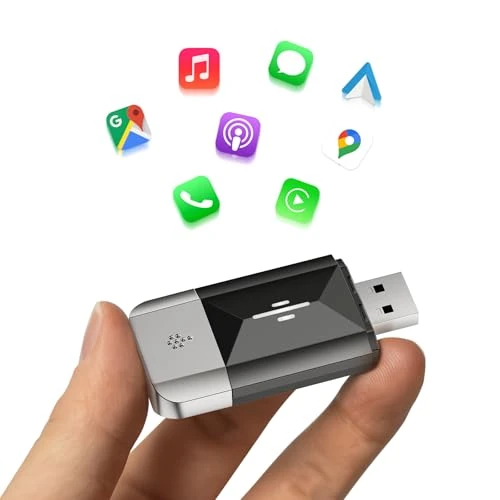 Volam (actualizado en 2026 Adaptador inalámbrico 2 en 1 para CarPlay y Android Auto, diseño antipérdida Plug & Play Conexión rápida WiFi 2.4G + 5G USB/Tipo C Compatible con Autos de 2016