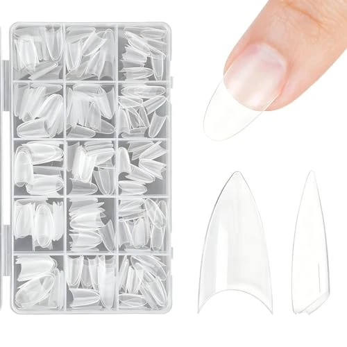 Offerta a tempo: ARYIMYDP 500 Pezzi Unghie Finte Trasparenti a Punta con 10 Misure Diverse, 50 per Misura, Perfetto per Ricostruzione Unghie, Smalto Gel e Stili Ballerina, Facile da Applicare con Linee Guida - 50% da 9.99 € a 4.97 €