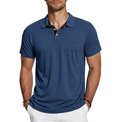 Offerta a tempo: TARAINYA Polo Uomo Cotone Maniche Corte con Tasca Polo Shirt Estivo Blu Scuro XXL - 25% da 22.98 € a 17.14 €