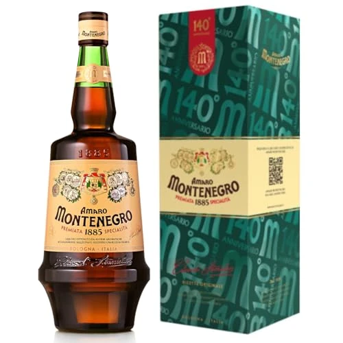 Amaro Montenegro 70cl Special Pack - Edizione 140º Anniversario. Liquore digestivo ottenuto da 40 erbe aromatiche. 23% vol.