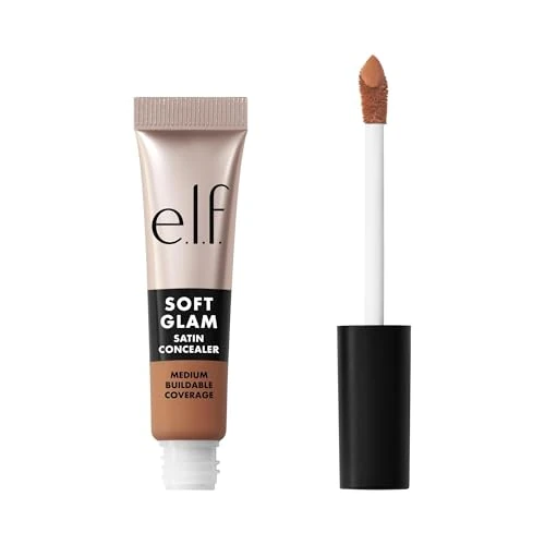 e.l.f. Soft Glam Satin Concealer, Medium Coverage for Blemishes & Under-Eye, Crease-Resistant, Long-Lasting, Vegan & Cruelty-Free, 44 Tan Cool