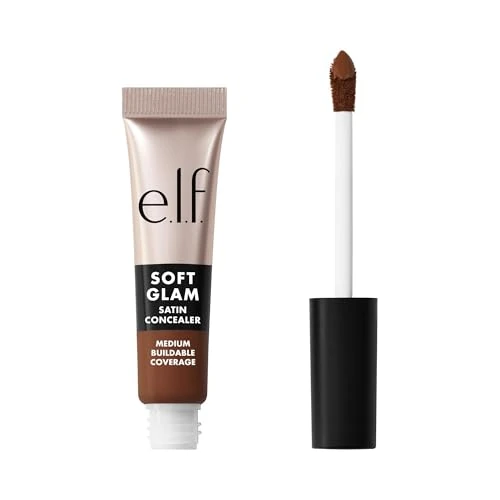 Offerta a tempo: e.l.f. Soft Glam Satin Concealer, correttore a copertura media per imperfezioni e occhiaie, non si deposita nelle pieghe, a lunga tenuta, prodotto vegano e non testato sugli animali, 52 Deep Cool - 10% da 6.00 € a 5.38 €