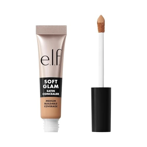 e.l.f. Soft Glam Satin Concealer, correttore a copertura media per imperfezioni e occhiaie, non si deposita nelle pieghe, a lunga tenuta, prodotto vegano e non testato sugli animali, 21 Light Neutral
