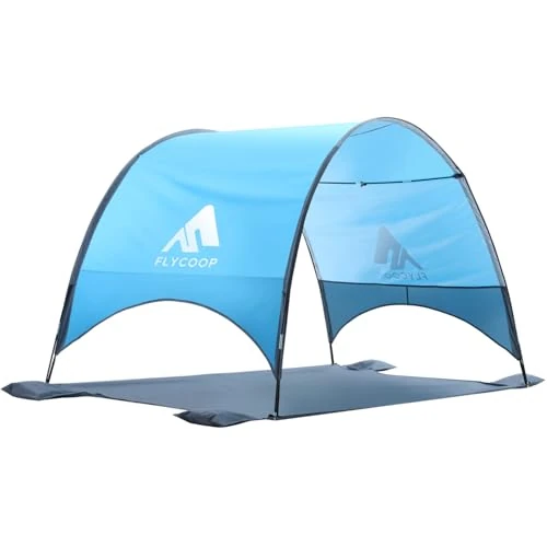 Limited-time offer: Flycoop 2026 Upgraded Beach Umbrella Canopy with UPF 50+ UV Protection, Portable Beach Tent for Sun, 360° Ventilation, 4 Sandbags, Dual Pockets, Stakes & Ropes (106 * 65 * 62 inch) from $59.99 to $59.99 (save 0.00%)