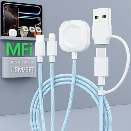 Oferta limitowana: Magnetyczny kabel do ładowania 3 w 2 do Apple Watch i iPhone'a, szybkie ładowanie, bezprzewodowy kabel do ładowania wszystkich urządzeń, akcesoria podróżne do Apple iPhone, Android i iWatch Ultra iPad z 42.97 zł na 42.97 zł (oszczędź 0.