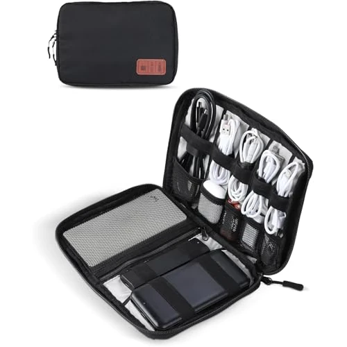 Oferta limitada: OTraki Bolsa Organizadora De Cables 25 X 18 X 3 Cm, Organizador Cables Viaje Caja Organizadora Cables, Organizador De Cables Portátil Estuche Cables Para Cargadores, Memorias Usb, Tarjetas Sd (Negro) de 15.99 € a 13.99 € (ahorro 13%)