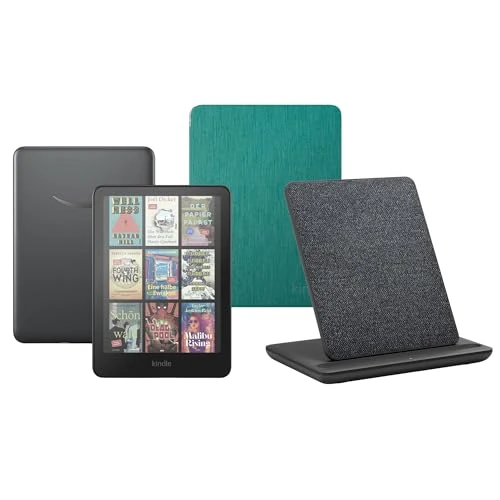Kindle Colorsoft Signature Edition (32 GB) Avec étui jade transparent et station de charge sans fil