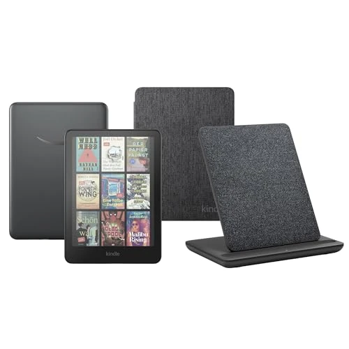 Kindle Colorsoft Signature Edition (32 GB) Avec étui noir transparent et station de charge sans fil