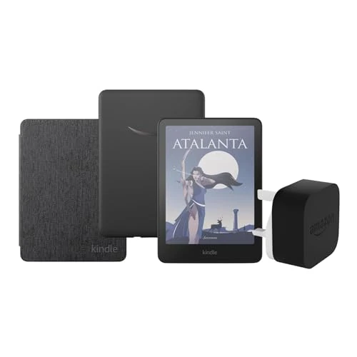 Amazon Kindle Colorsoft 16 GB Mit schwarzer transparenter Hülle und 9-W-Netzteil