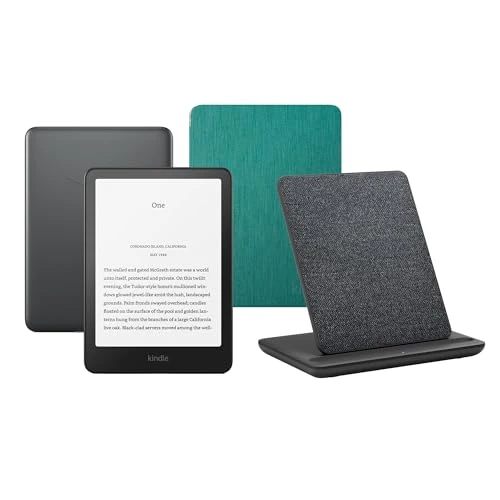 Kindle Paperwhite Signature Edition (2024 Release) 32 GB Sin publicidad Con funda trasparente jade y base de carga inalámbrica