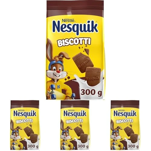 Offerta a tempo: NESQUIK Biscotti Frollini con Cacao, Sacchetto 300g (Confezione da 4) - 40% da 9.96 € a 5.96 €