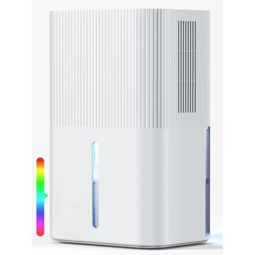 Offerta a tempo: Deumidificatore elettrico da 2,7L per la casa, deumidificatore per camera da letto, silenzioso e con controllo touch, deumidificatore per bagno, spegnimento automatico e 7 LED. (bianco1150 ml/24 h) - 29% da 99.00 € a 69.99 €
