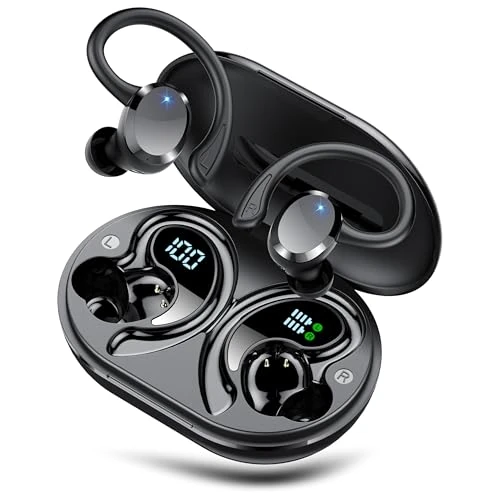 Offerta a tempo: Cuffie Bluetooth Sport, 2026 Nuovo Auricolari Bluetooth 5.4 con Stereo Hi-Fi, 68 Ore Cuffie Wireless con 4 ENC Cancellazione Rumore Microfono, Impermeabile IP7 Cuffiette Wireless, Display LED - 39% da 39.99 € a 24.36 €