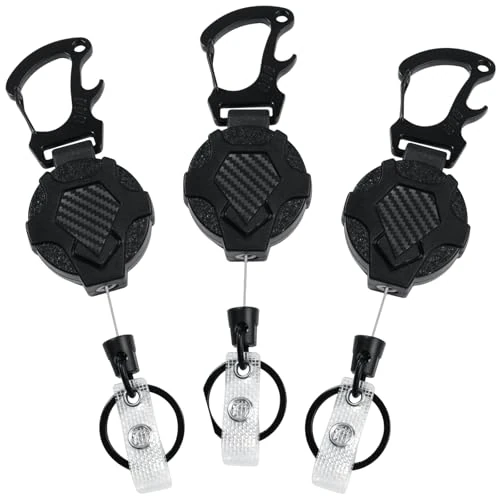Offerta a tempo: VINATO 3 Pezzi Portachiavi Retrattile, Portachiavi Estensibile Resistente con Cavo Acciaio 80cm, Porta Badge Allungabile per Ufficio, Affari - 0.00% da 14.99 € a 14.99 €