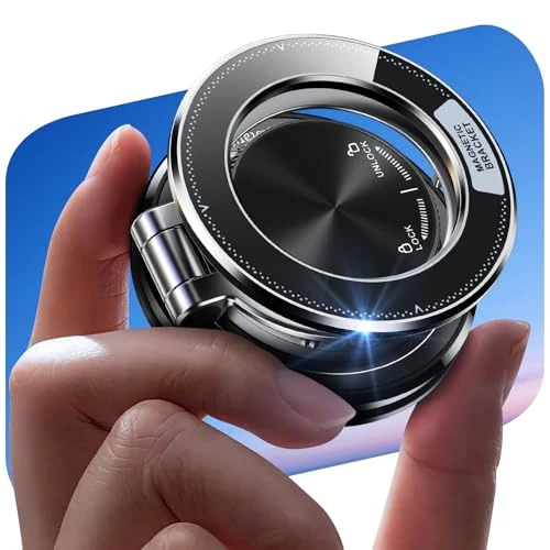 Limited-time offer: Glangeh All Metal Magnetic Phone Holder for Cars Ultra-Thin, [95LBS Powerful Vacuum+Gel Sucker] Car Phone Holder, 360° Adjustable for Magsafe Car Mount with Metal Ring for iPhone Series & Android from 21.99 GBP to 21.99 GBP (save 0%)