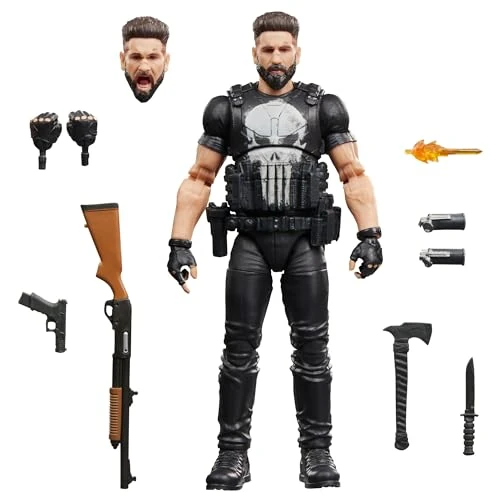 Offerta a tempo: Hasbro Marvel Legends Series, Punisher, set di action figure collezionabile ispirato alla serie "The Punisher", da 15 cm - 15% da 29.99 € a 25.49 €