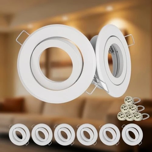 Offerta a tempo: Dehobo 68mm Cornice Faretto Incasso Cartongesso GU10, Rotondo Bianco 6pz - 0.00% da 29.99 € a 29.99 €
