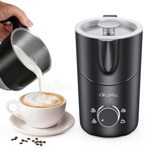 Offerta a tempo: COLDFILL Montalatte Elettrico - Cappuccinatore Elettrico 8 in 1, 400 ml Schiumalatte Elettrico per Cappuccino/Latte Macchiato, Latte Vegetale, Lavabile in Lavastoviglie, Nero - 61% da 179.99 € a 69.99 €
