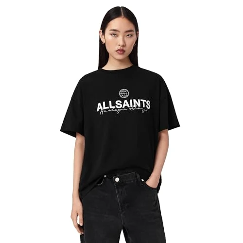 Offerta a tempo: AllSaints T-Shirt da Donna Emblem AVRI, Jet Black, L - 35% da 72.00 € a 46.99 €