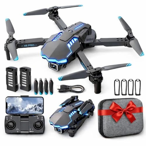 Drone con Telecamera 1080P per Bambini e Adulti, Mini FPV Droni con Motore Brushless/35min di Volo/Avvio One-Key/Controllo Gesto, Giocattoli Regalo per Bambini compleanni Natale (Blue)