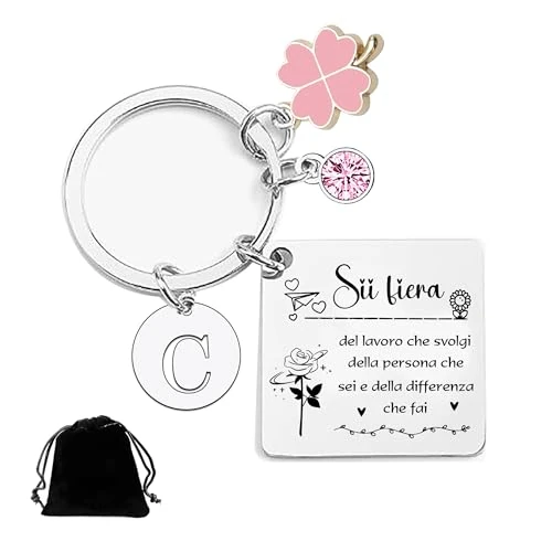 FGHJK Schlüsselanhänger Colleghe, Geschenk Schlüsselanhänger Freunde Schwestern Freundin, Silber A-Z 26 Anfangsbuchstabe Anhänger Schlüsselanhänger - Geschenk Damen Herren Geburtstag