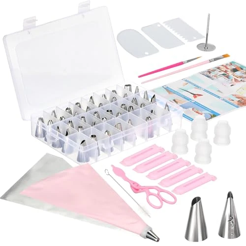 Offerta a tempo: VINATO Beccucci Sac a Poche 83 Pezzi, Tulle Acciaio Inox, Sac a Poche, Custodia, Accessori Torte, Cupcake, Decorazioni - 8% da 11.99 € a 10.99 €