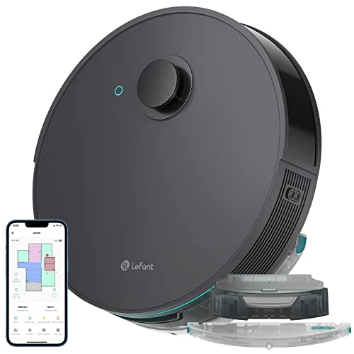 LEFANT N3 Robot Vacuum Cleaner with Wiping Function, Vacuum Cleaner Robot with Mapping Function, Robot Vacuum Cleaner with D-ToF Laser Sensor, 10,000 Pa Suction Power, 200 Minutes Battery Life