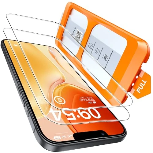 TOCOL Pellicola Protettiva per iPhone 16e 6,1 Pollici, Rimozione Automatica Della Polvere, Installazione Rapida, HD e Altamente Trasparente, Anti-Impronta Senza Bolle, Durezza 9H Vetro, 2 Pezz