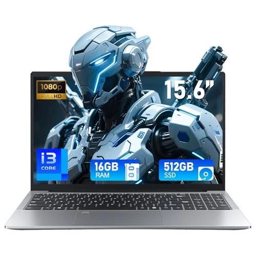FUNYET Laptop 15,6 Zoll Win 11 Laptop 16 GB DDR4 512 GB SSD Core i3-1025G1 bis zu 3,4 GHz FHD 1920 × 1080 Notebook mit RJ45, Type-C, Wi-Fi 5, BT 5.0, USB 3.0, HDMI Tastatur mit Hintergrundbeleuchtung
