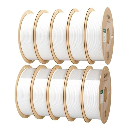 Oferta limitowana: eSUN PLA Filament 1,75 mm, PLA-SS Filament do szybkich drukarek 3D Dokładność, 1kg na szpulę, 4 szpule szybki filament PLA do szybkich drukarek (Zimna biel-10KG, 10KG) z 699.99 zł na 699.99 zł (oszczędź 0.00%)