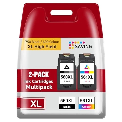 Offerta a tempo: Cartucce 560XL 561XL Sostitutiva per Canon 560 561 XL per Canon PIXMA TS5350i TS7450i TS5350 TS7450 TS7451 TS5351 TS5352 TS5353 e Serie TS5300 Nero & Colore | Confezione da 2 - 26% da 61.99 € a 45.99 €