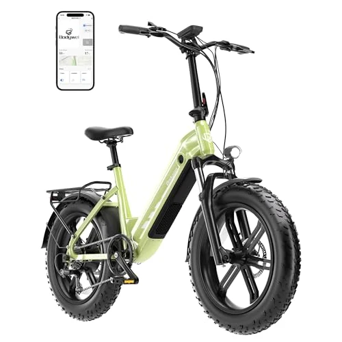Offerta a tempo: Bodywel F20pro 4.0 Fat E Bike è una bicicletta elettrica da 250W con batteria da 48V freni idraulici funzione APP Città bici elettriche uomini e donne (F20PRO 20AH Verde) - 0.00% da 799.99 € a 799.99 €