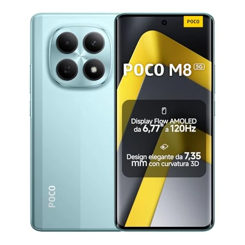 Oferta limitada: XIAOMI POCO M8 5G - Smartphone de 8+512GB, Pantalla de 6,77" 120Hz Flow AMOLED, Snapdragon 6 Gen 3, cámara Dual de 50MP IA, Carga Turbo de 45W, Cargador no Incluido, Verde (Versión ES) de 259.90 EUR a 259.90 EUR (ahorro 0%)