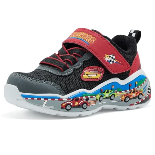 Zeitlich begrenztes Angebot: Skechers Baby - Jungen Play Scene Turnschuhe, Black & Red Textile Synthetic Multi Trim, 26 EU von 39.95 € auf 39.95 € (0.00% Rabatt)