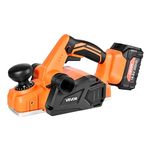 Oferta limitada: VEVOR Cepilladora Inalámbrica para Madera, Ancho de Corte 82 mm, 15 000 RPM, con Batería de Litio 4,0 Ah y 18 V, Motor sin Escobillas, Profundidad de Corte Ajustable y Bolsa de Recogida de Polvo de 102.90 € a 102.90 € (ahorro 0.00%)