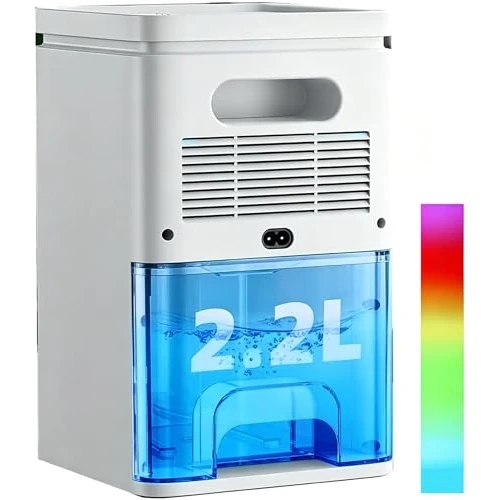 Offerta a tempo: Deumidificatore Casa Elettrico Anti Muffa 2200ml Portatile - Ultra Silenzioso, Timer 2-12h, Spegnimento Automatico | LED 7 Colori | Per Bagno, Camera, Armadio (Rosa) - 20% da 99.99 € a 79.99 €