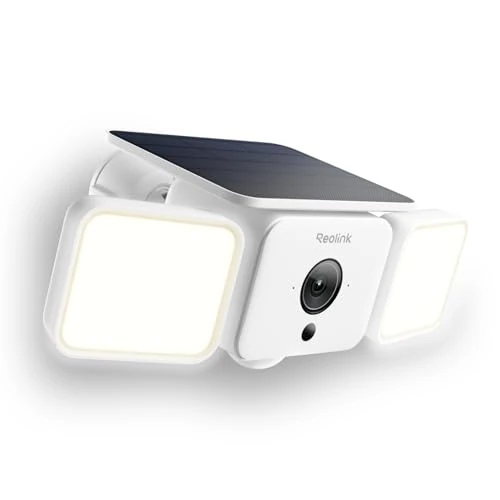 Offerta a tempo: Reolink 2K Telecamere Wi-Fi Esterno, Senza Fili 150°, fino a 1000 Lumen di luce e allarme sirena, Rilevamento Uomo/Auto/Animale, Visione Notturna a Colori, 2,4/5 GHz WiFi, IP66, Solar Floodlight Cam - 0.00% da 99.99 € a 99.99 €