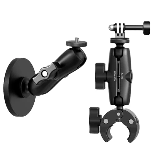 Offerta a tempo: NEEWER Supporto a Morsetto per Manubrio Moto Bici Staffa Magnetica per Auto Kit Accessori Action Cam Compatibile con Insta360 X5 X4 X3 GoPro DJI AKASO, Teste Sfera a 360° per Riprese Video POV, CA175 - 33% da 31.95 € a 21.39 €