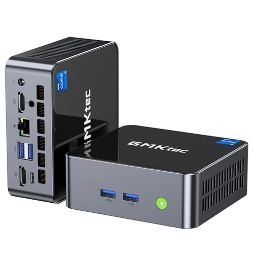 GMKtec Mini PC Intel i5-12450H (Turbo 4,4 GHz) 16 Go (8x2) DDR4 3200 MHz 1 To M.2 PCIe3.0 NVMe SSD Mini Ordinateurs, USB 3.2/WiFi 6/BT5.2, Ethernet 2,5G/Type-C (DP/Données)/HDMI*2/PC de Bureau