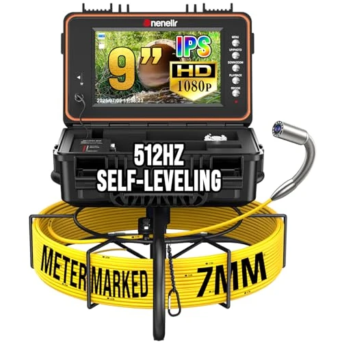 Oferta limitada: Dnenellr Cámara de Inspección de Tuberías con Sonda 512Hz, Cable Grueso 7MM, Auto-Nivelación 1080P, Pantalla IPS HD de 9", DVR 32GB, Batería 5100mAh, Impermeable IP68 (30M) de 369.99 € a 369.99 € (ahorro 0.00%)