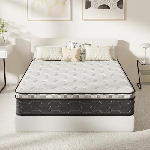DEWINNER Double Mattress 160 x 190 cm, Height 30 cm, Spring and Foam Mattress, Pocketed, Comfortable and Breathable, Medium Hardness, Mattress 160 x 190 with Oeko-Tex Certification