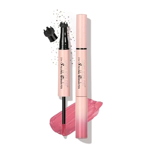 Offerta a tempo: Anglicolor Penna blush per lentiggini,Pennarello per lentiggini finte 2 in 1,fard liquido rosa tenue,naturale,realistico,impermeabile,a lunga durata,ad asciugatura rapida (03 DARK) - 46% da 15.99 € a 8.57 €