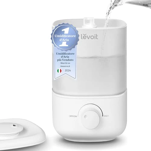 LEVOIT Humidificador Bebés, 2,5L Hasta 25H para Dormitorio, 23dB Silencioso Humidificador de aire para Bebés y Plantas, 17W, Boquilla Giratoria de 360°, Apagado Automático, sin BPA