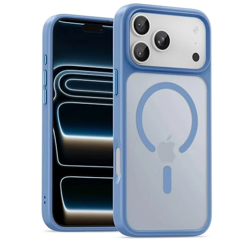 Zeitlich begrenztes Angebot: UNBREAKcable für iPhone 17 Pro Hülle für MagSafe, Vollständiger Kameraschutz, Eingebauter Magnetring, Stoßfest Kratzfest Transluzente Matt Handyhülle für iPhone 17 Pro Case 6,3 Zoll, Hellblau von 16.99 € auf 14.44 € (15% Rabat