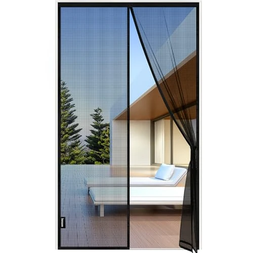 Offerta a tempo: ALTAMENTE IGNIFUGO - Zanzariera Magnetica - 90 x 220 CM Rete Fine - NERO, Zanzariera Porta Finestra Superiore Aumentato a 3,8 cm, si Chiude da Sola, Mantiene l'aria Fresca - 0.00% da 29.99 € a 29.99 €